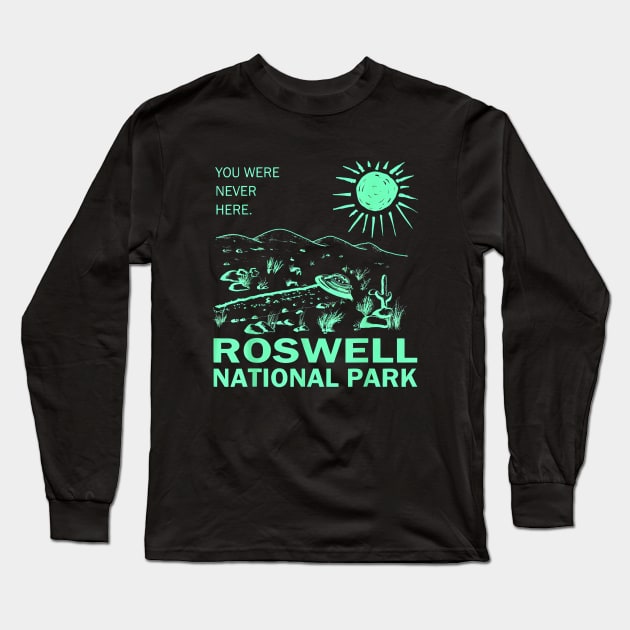 Roswell National Park UFO New Mexico Long Sleeve T-Shirt by Ghost Of A Chance 